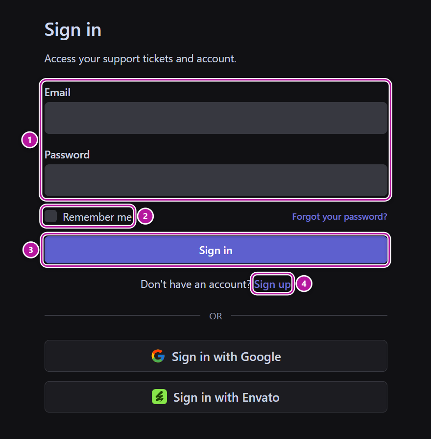Themeasy Hub sign-in screen